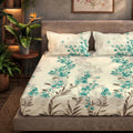 Cotton Printed Bedsheet with Pillow Covers - Majestic Green