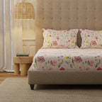 Cotton Bedsheet with Pillow Covers - Rose Pink