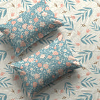 Cotton Bedsheet With 2 Pillow Covers, Raina Blue