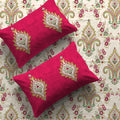 Divine Collection - Cotton Bedsheet With 2 Pillow Covers, Motif Red