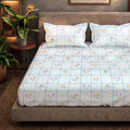 Cotton Bedsheet with Pillow Covers - Petal & Pane Light Blue