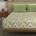 Cotton Bedsheet With 2 Pillow Covers, Spring Sage Green