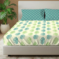 Cotton Bedsheet With 2 Pillow Covers, Dew Teal