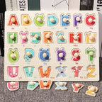 Wooden Hand Grab Boards Baby Educational Cartoon Vehicle Animals Fruits 3D Puzzles Kids Early Education Toys TMZ﻿