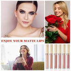6 Colors Matte Nude Lipstick Set Liquid Lipstick Velvet Lip Gloss Lip Stain Long Lasting Waterproof Nude Pink Lipstick Set for Women Lip Makeup (SET-B)