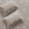 Super Soft King Bedsheet, Premium Embroidery Bedsheet - Diamond Soft Brown