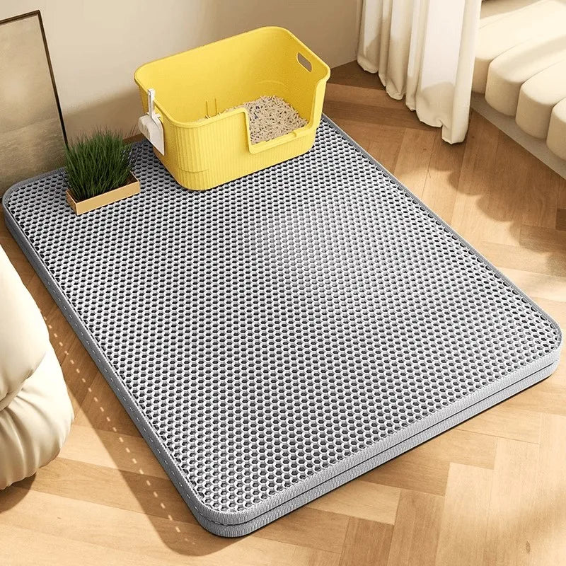 Extra Large Cat Litter Mat Heavy Duty Waterproof 2 Layer Non Slip Washable Pet Floor Protector Litter Box Sand Stopper