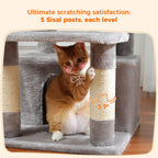 Large Cat Tree and Tower for Indoor Cats With Sisal-Covered Scratching Posts Spacious Hammock Padded Perches and Condos Cat Toys
