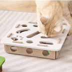 Pet Cat Puzzle Maze Holes Toys Felt Box With Bell Ball Kitten Playing Toys Interactive Funny  Cat Supplies