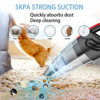 Portable Wireless Handheld Vacuum Cleaner — Powerful Suction for Car, Home & Pet Hair