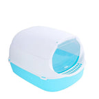 Semi-Enclosed Cat Litter Box — Splash Proof Cat Toilet Tray for Kittens & Cats