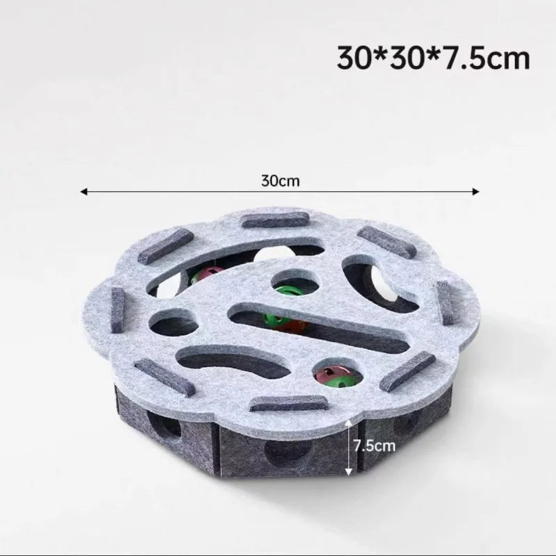 Pet Cat Puzzle Maze Holes Toys Felt Box With Bell Ball Kitten Playing Toys Interactive Funny  Cat Supplies