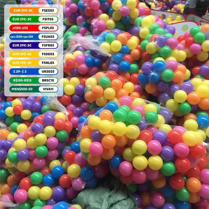 100PCS Outdoor Sport Balls – Colorful Soft Water Swim Pool Ocean Wave Balls for Kids, Eco-Friendly Stress Relief Toys